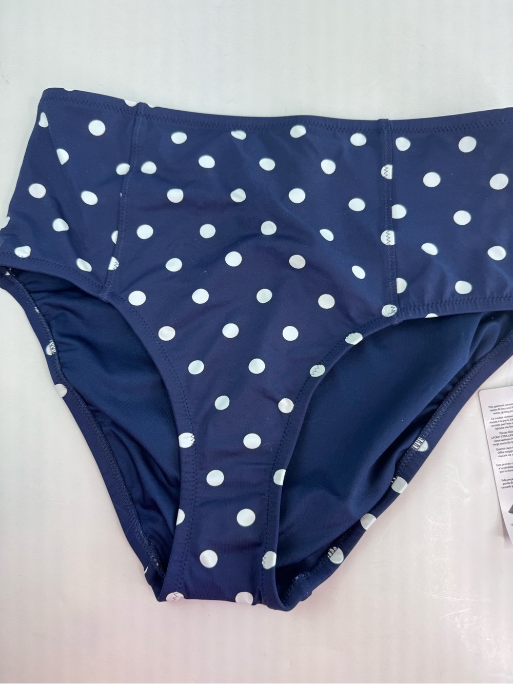 Lands' End SET top AND bottoms navy blue white polka dot - Picture 8 of 13